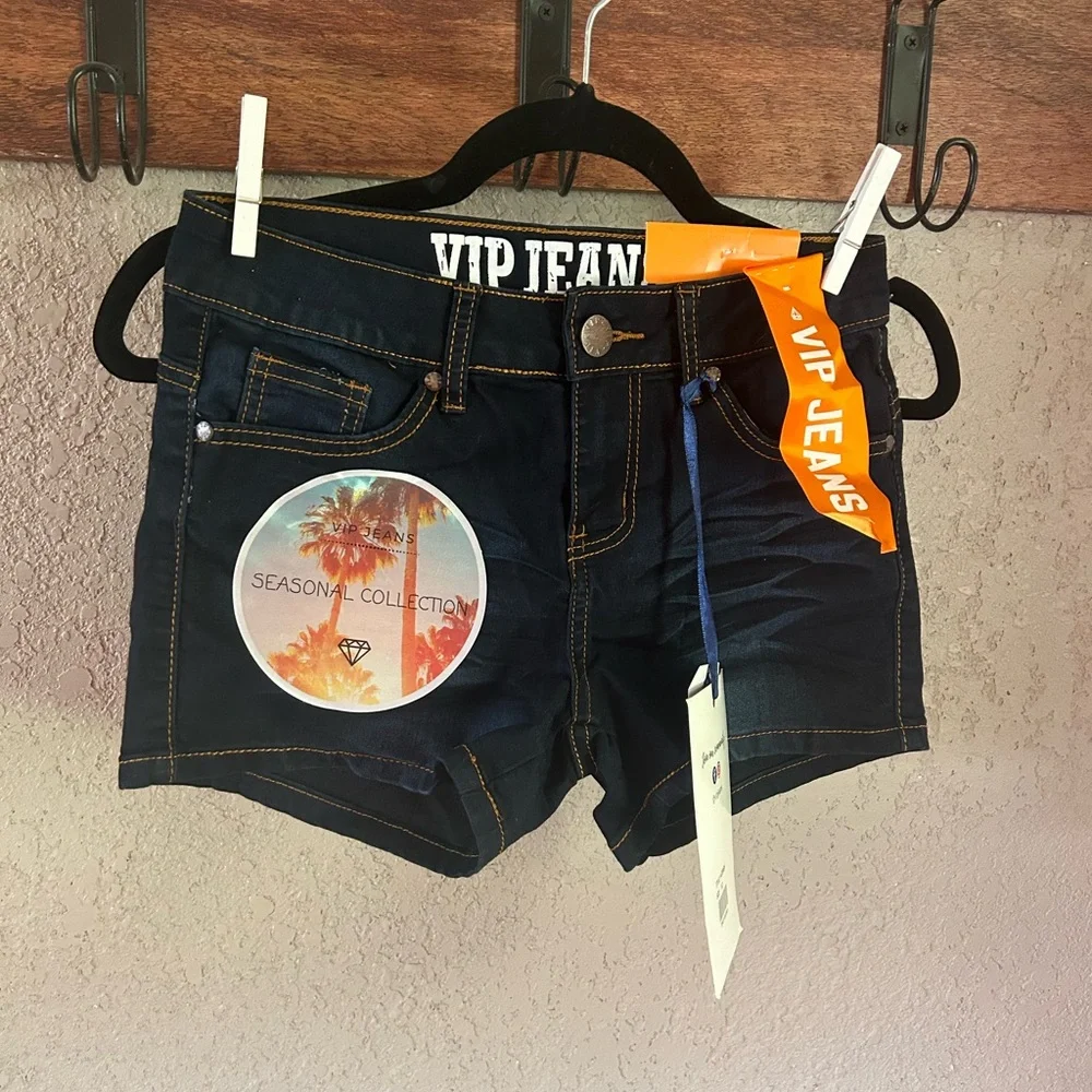 NEW VIP Jeans Women's Stretch Dark Wash High -Size 1/2